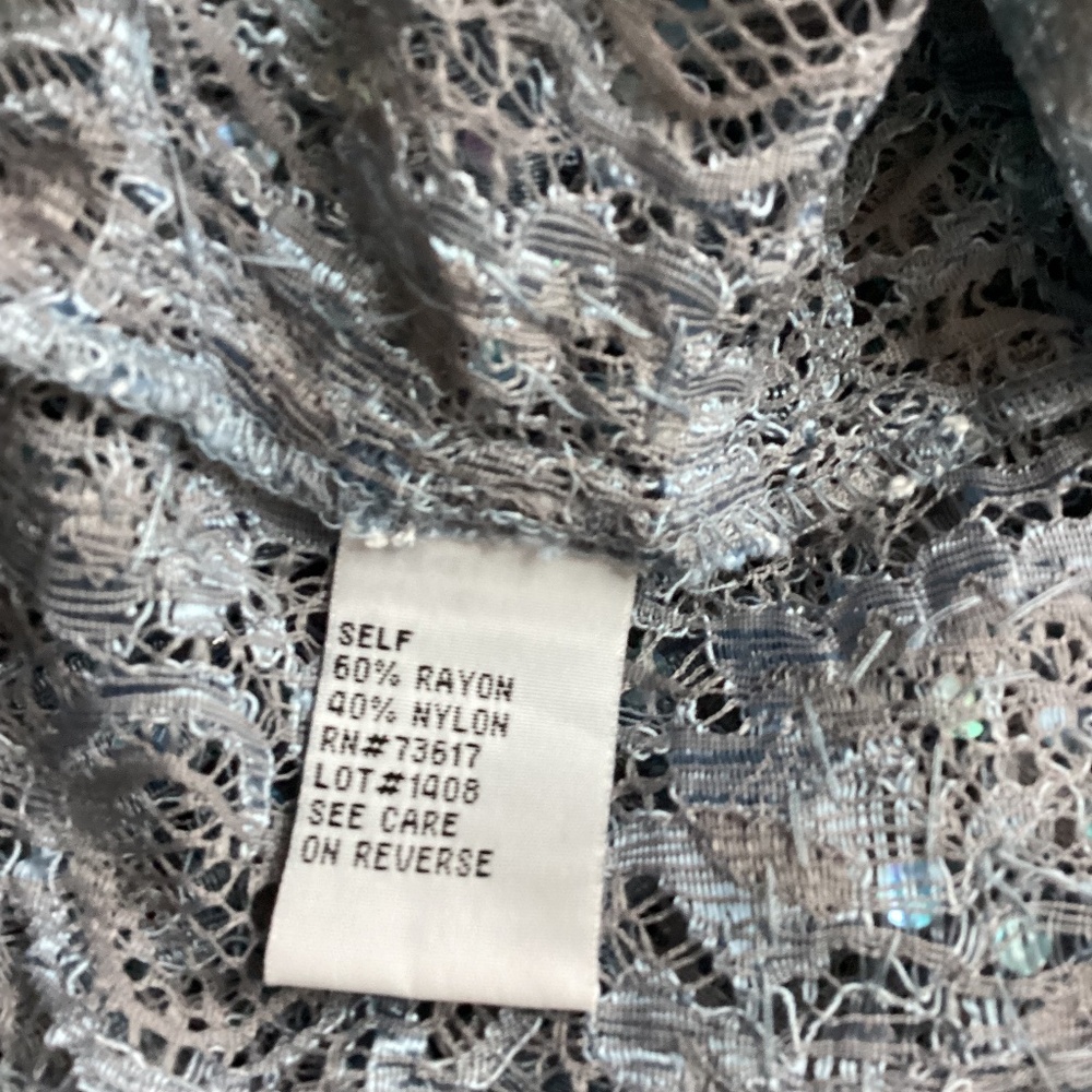 VTG 80-S KAREN MILLER  PLUS 20W SPECIAL EVENT BLUE LACE CARDIGAN BEADS S… - Picture 12 of 13